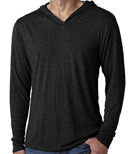 Men's Tri-Blend Long Sleeve T-Shirt Pullover Lightweight Hoodie